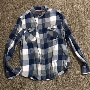 Arizona Jean Company Navy and White Checkered Shirt